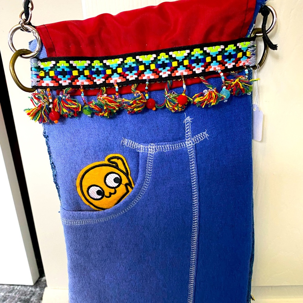 Denim, RawEdge bags handmade by Salina. Adorable conversation piece !